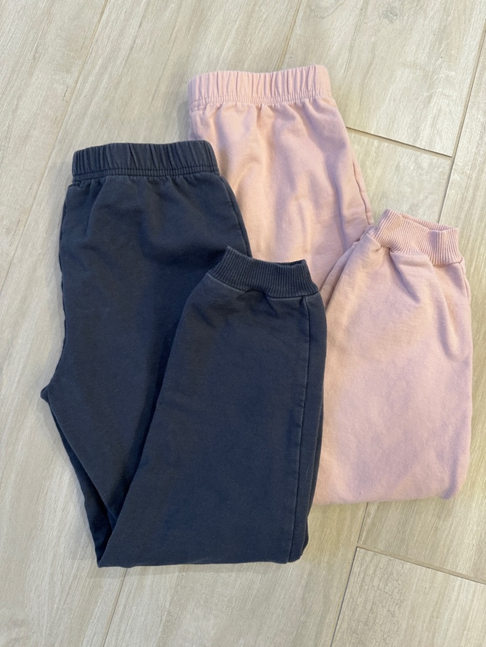 Kids Elastic-Waist Organic Cotton Jogger Set- Pink and Navy